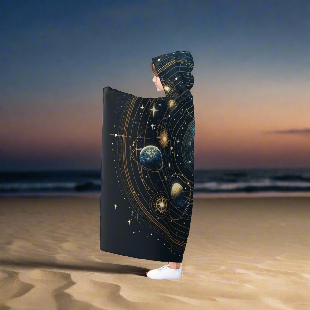 Hooded Blanket - Celestial Solar System Design