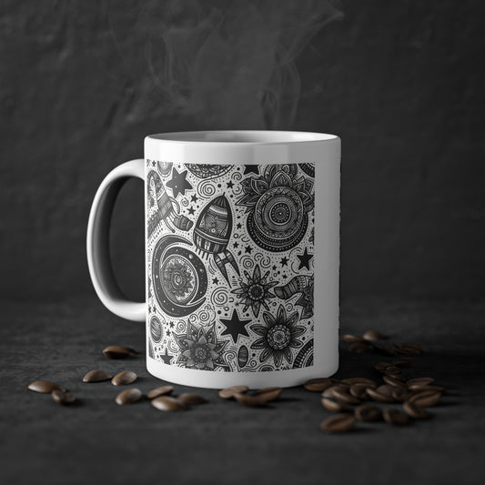 space pattern mug, 11 oz