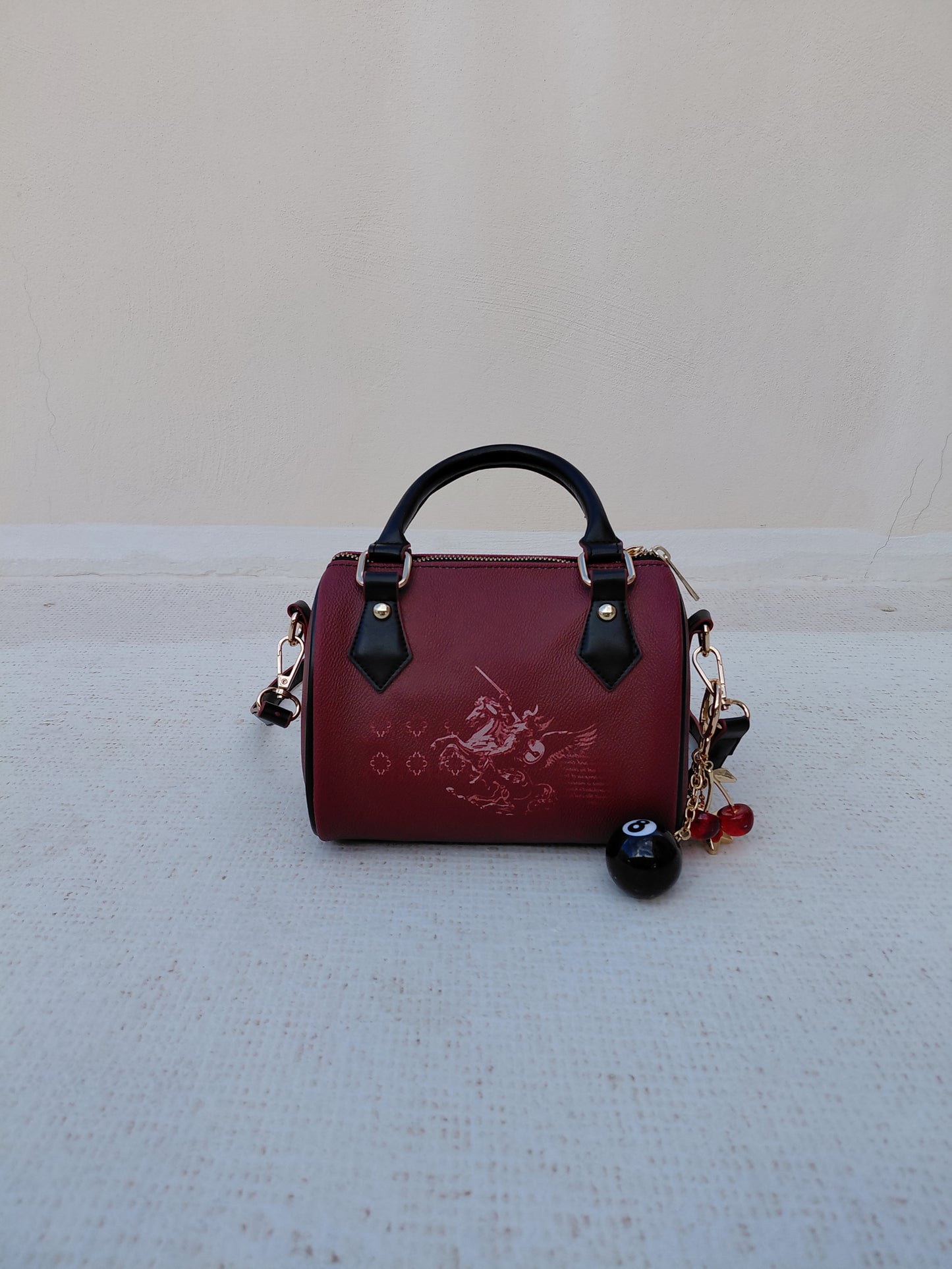 Classic Barrel-Shaped PU Leather Handbag