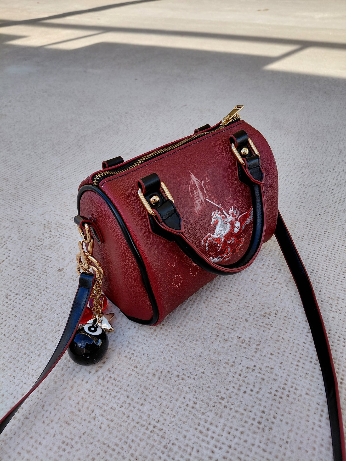 Classic Barrel-Shaped PU Leather Handbag