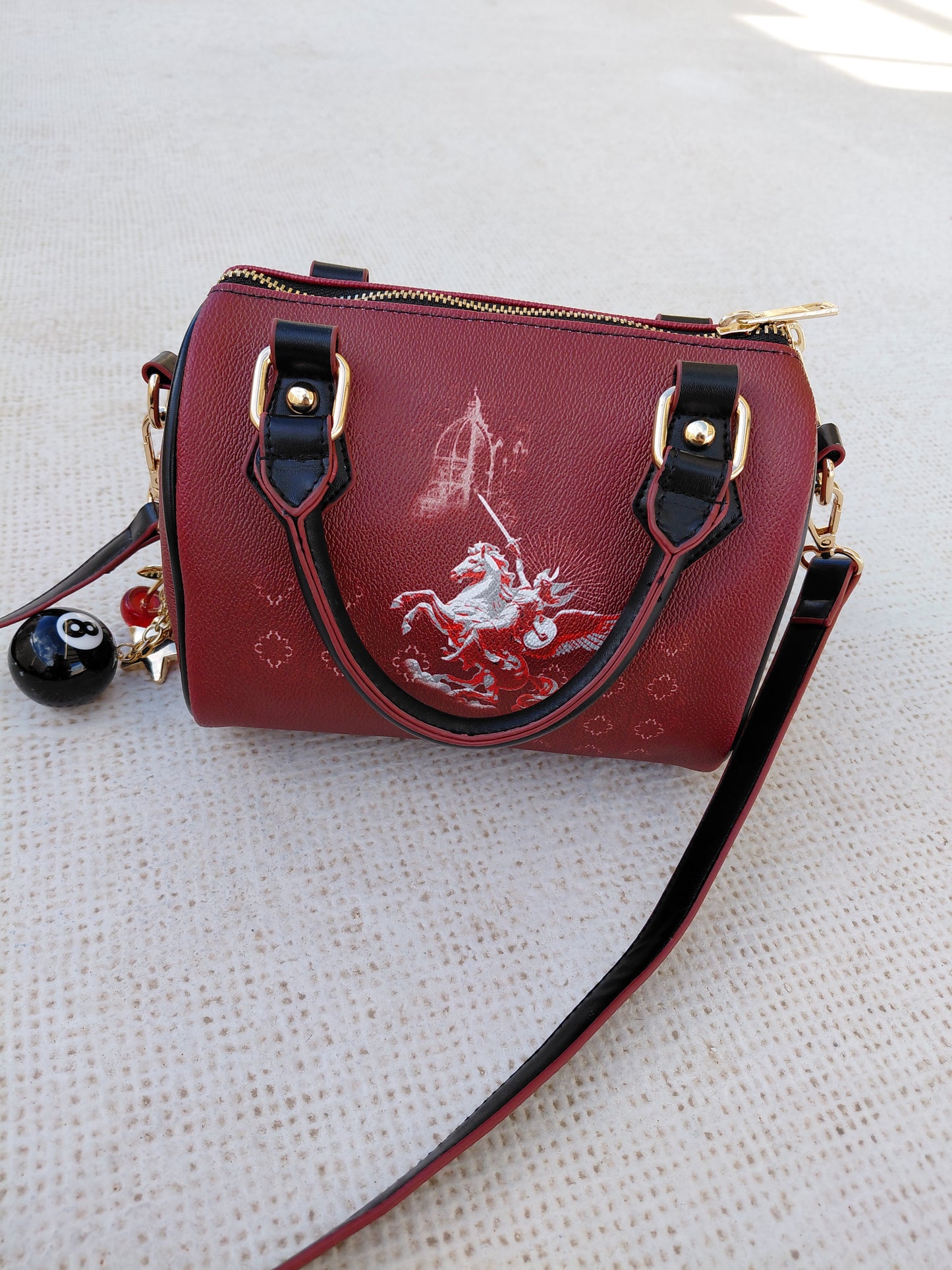 Classic Barrel-Shaped PU Leather Handbag