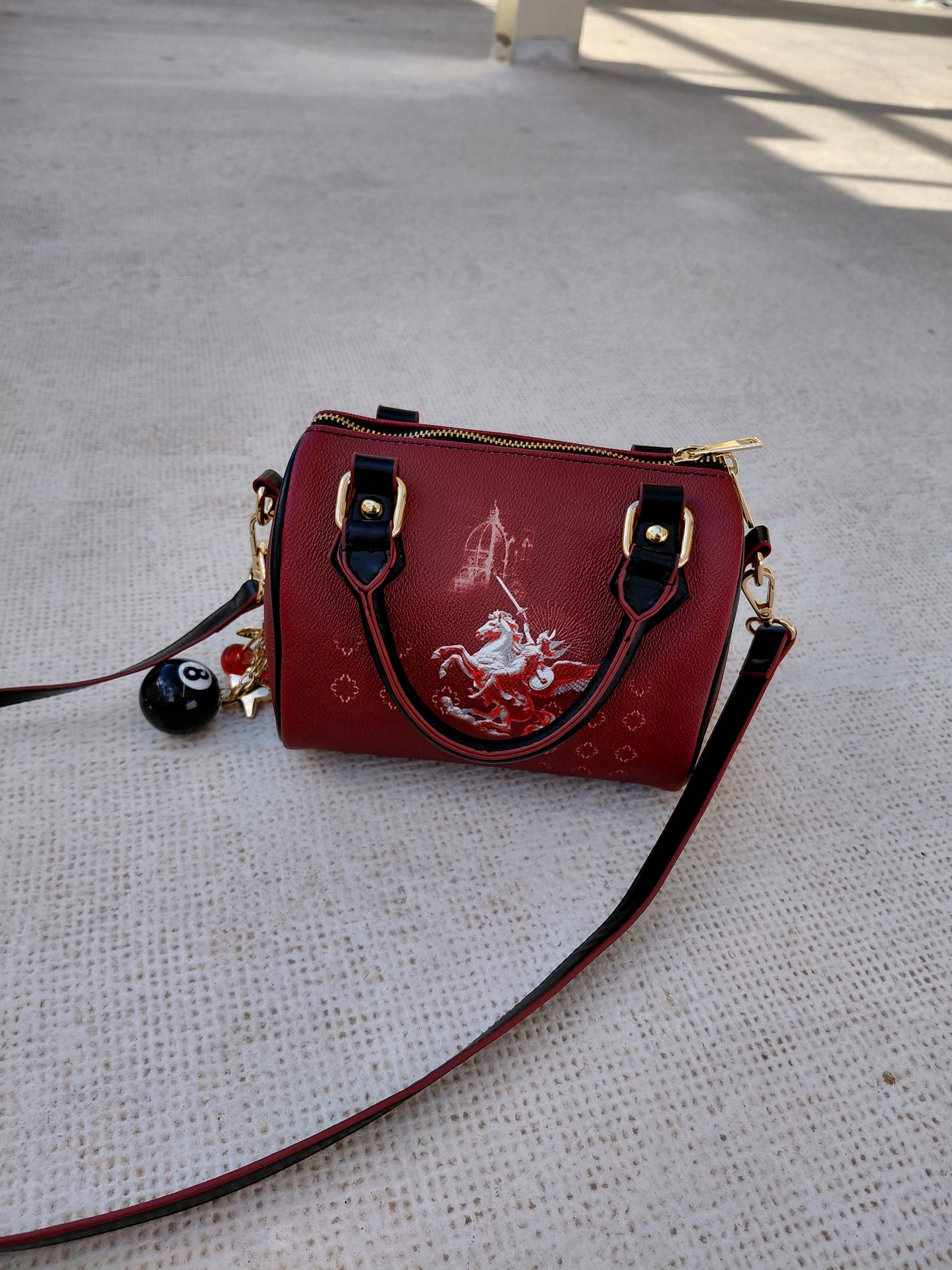 Classic Barrel-Shaped PU Leather Handbag